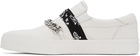 AMIRI White Bandana Chain Slip-On Sneakers