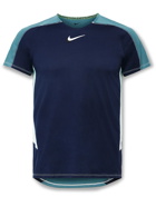 Nike Tennis - NikeCourt Slam Panelled Dri-FIT Mesh Tennis T-Shirt - Blue