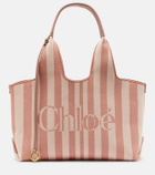 Chloé Chloé Stripy Large logo canvas tote bag