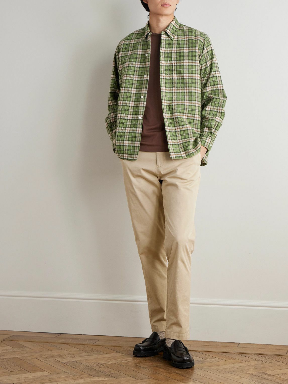 Sunspel - Straight-Leg Cotton-Blend Twill Chinos - Neutrals