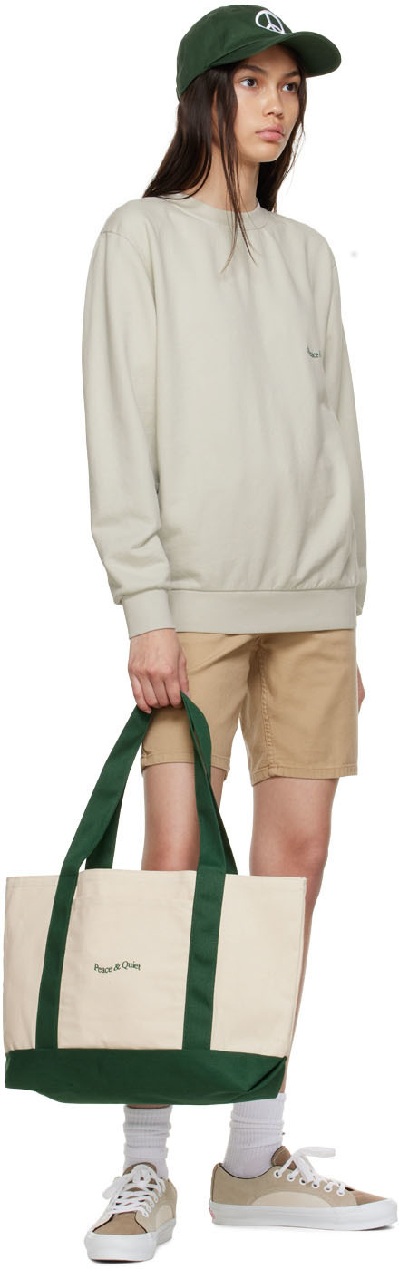 Museum of Peace & Quiet Beige Micro Wordmark Sweatshirt