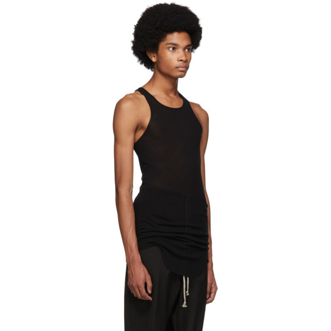 Rick Owens Black Basic Rib Tank Top Rick Owens