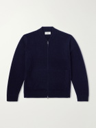 Mr P. - Brushed Cashmere Zip-Up Cardigan - Blue