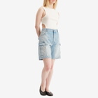 Off-White Women's Denim Cargo Shorts in Bleach No Colour