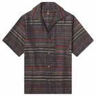 Needles Men's Multi Stripe Vacation Shirt in Black/Pink