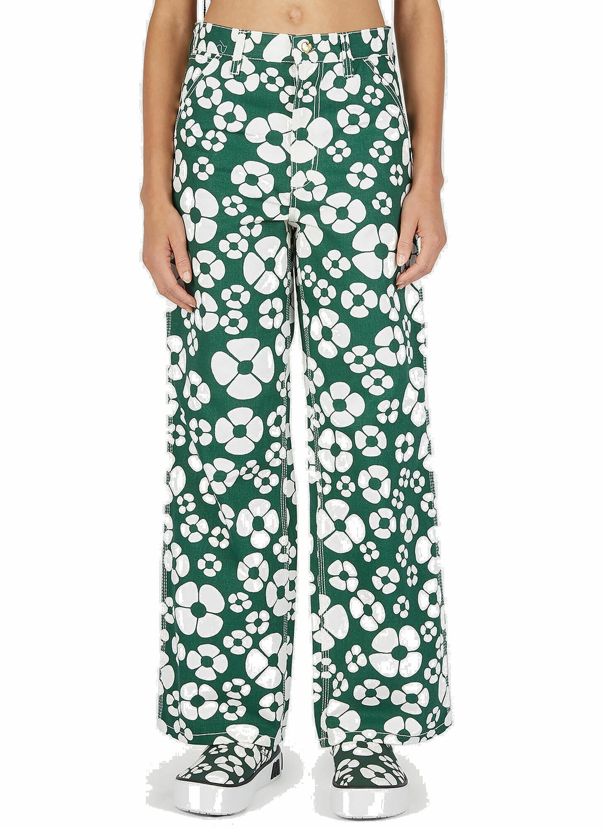 ★MARNI★ Marni x Carhartt WIP Floral Print Midi Skirt Sunfl mca0250012_grn_00.jpg