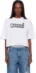 Marni White Sprayed Marni Logo Jersey T-shirt