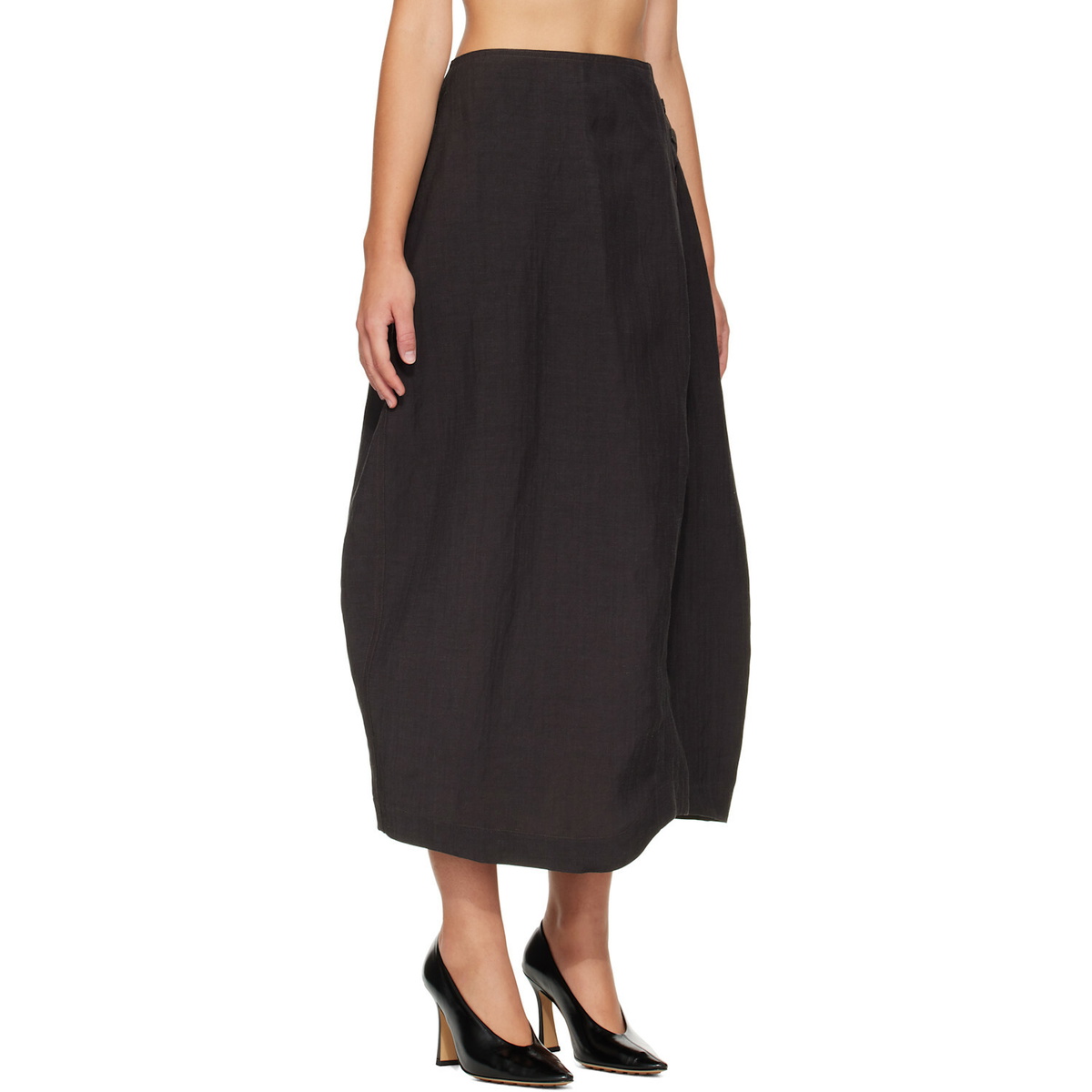 Studio Nicholson Brown Bryde Midi Skirt