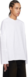 WOOYOUNGMI White Shoulder Cut Long Sleeve T-shirt