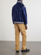 Needles - Logo-Embroidered Striped Satin Track Jacket - Blue