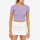 Mother of All Women's Eline Mini Button Front Knitted Top in Lilac