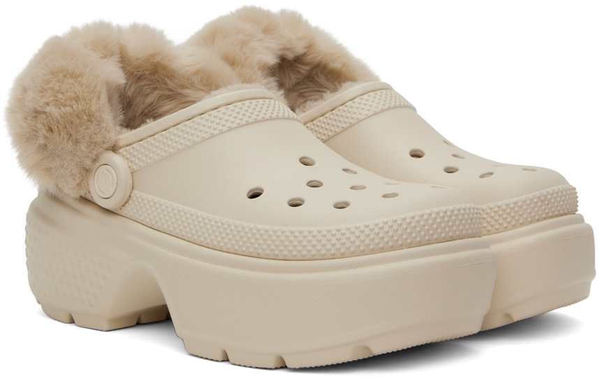 Crocs Off-White Stomp Lined Clogs