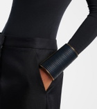 Alaïa Leather-trimmed cuff bracelet
