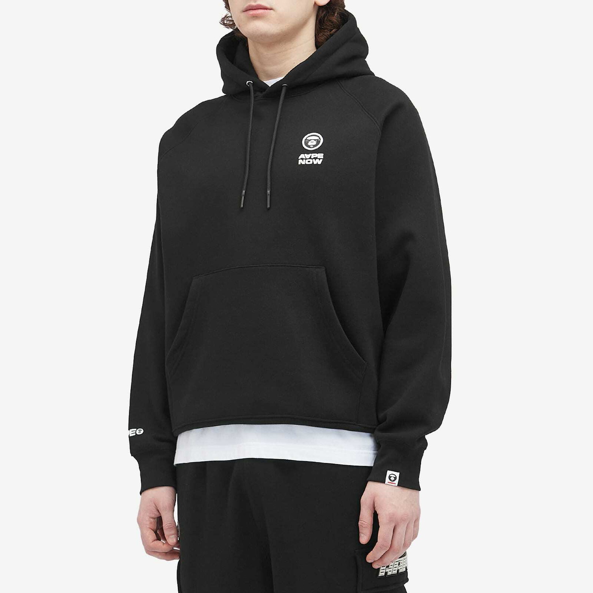 Men's AAPE Now Camo Badge Hoody in Black
