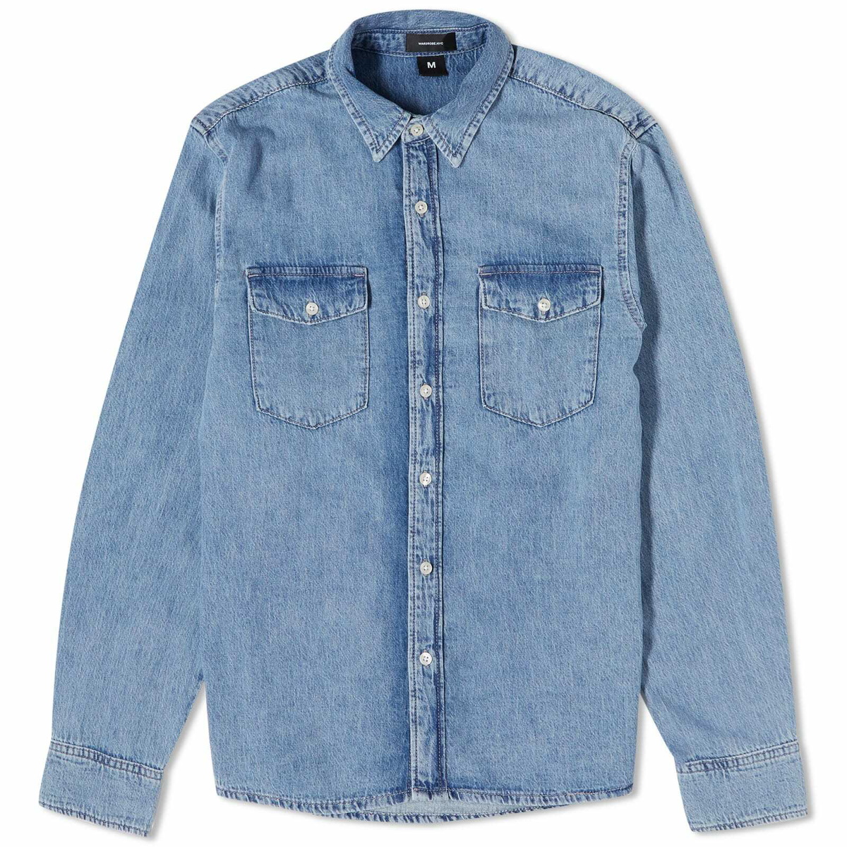 Wardrobe.nyc Women's Denim Shirt in Blue WARDROBE.NYC