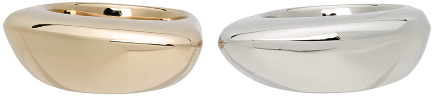 Lemaire Two-Piece Silver & Gold Drop Ring Set Lemaire