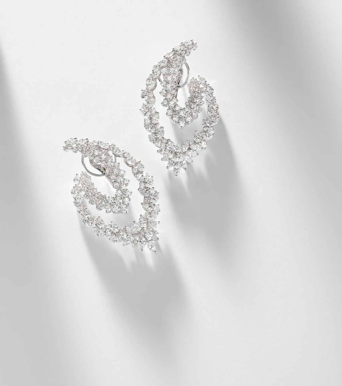 Yeprem Y-Couture 18kt white gold drop earrings with diamonds