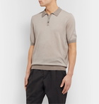 Incotex - Slim-Fit Birdseye Cotton Polo Shirt - Neutrals