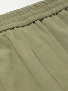 A.P.C. - Pieter Straight-Leg Pleated Cotton and Linen-Blend Trousers - Green