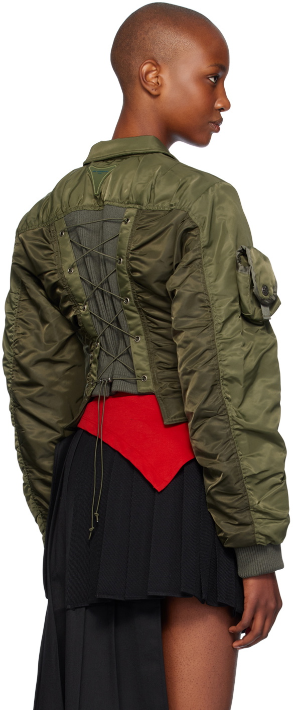 Vitalina Lace-Up Bomber Jacket