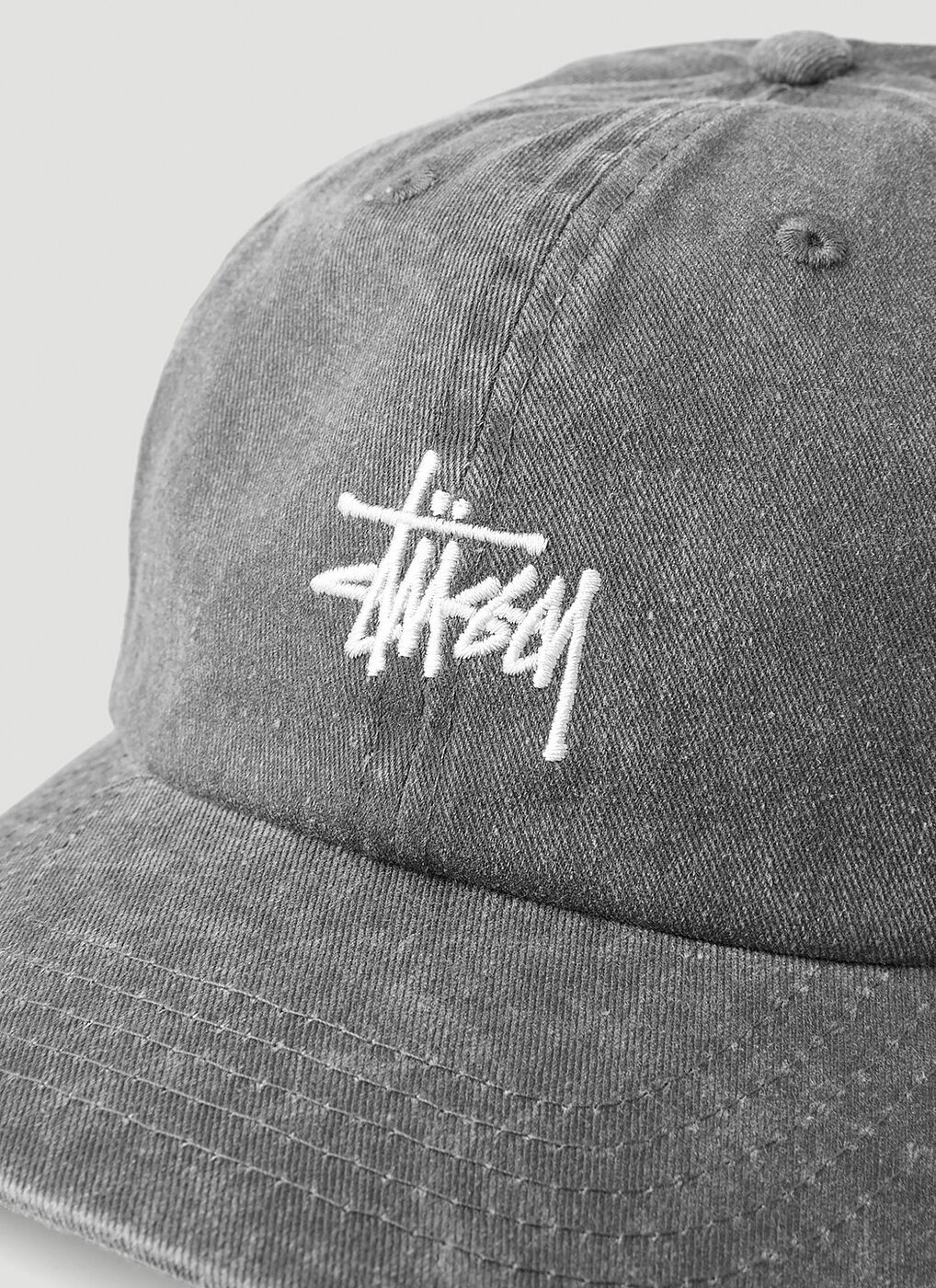 Washed Stock Low Pro Cap in Grey Stussy