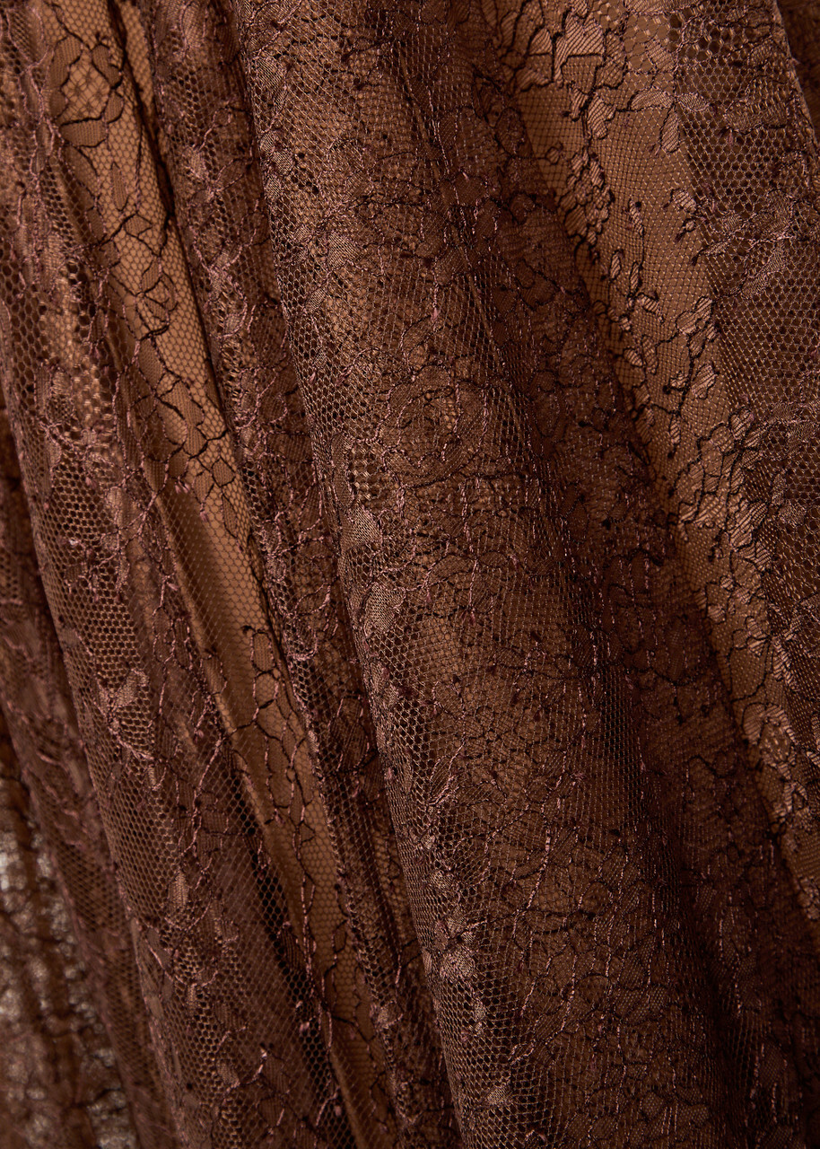 DE LA Vali Foehn Lace Maxi Dress Brown