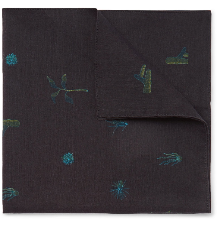 Photo: Paul Smith - Printed Cotton Pocket Square - Blue