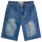Lo-Fi Men's Activate Denim Shorts in Washed Dark Blue