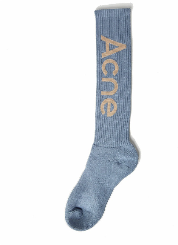 Photo: Acne Studios - Logo Socks in Blue