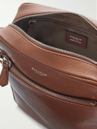 Serapian - North South Leather-Trimmed Logo-Print Coated-Canvas Messenger Bag