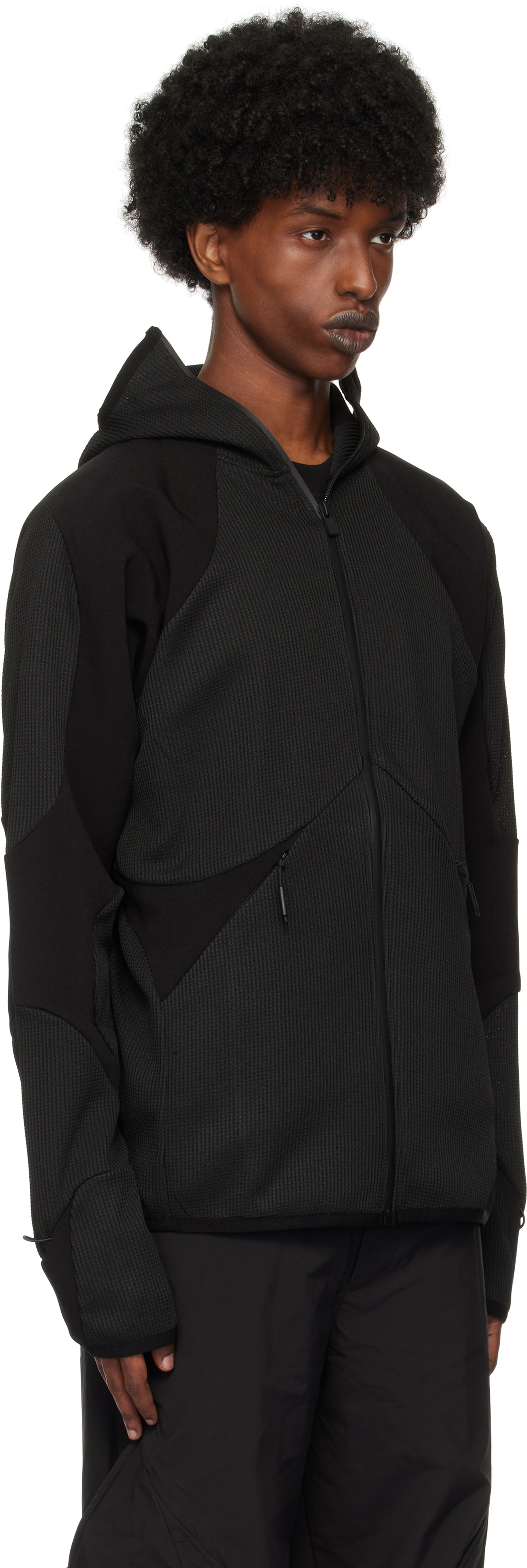 HELIOT EMIL Black Canopy Tech Hoodie Heliot Emil
