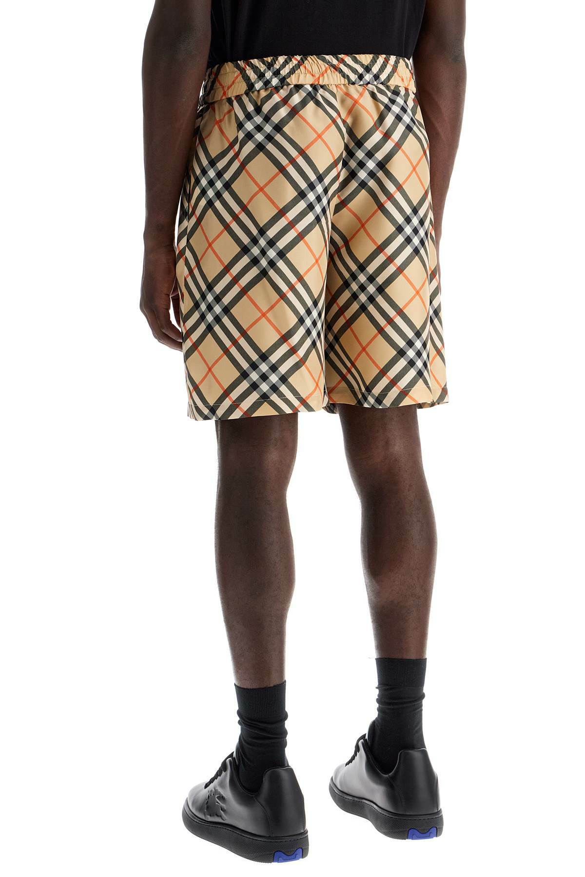 BURBERRY check silk shorts Beige