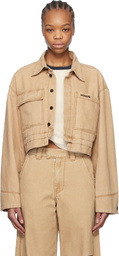 We11done Beige Cropped Work Jacket