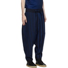 Issey Miyake Men Reversible Navy Stripe Trousers