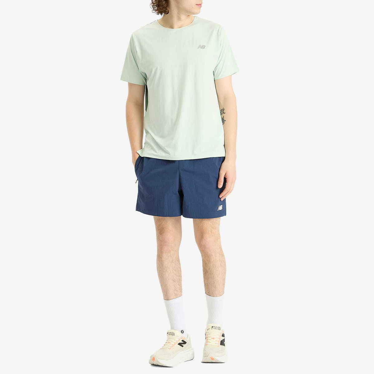 New Balance Athletics Stretch Woven Short 5" in Nb Navy