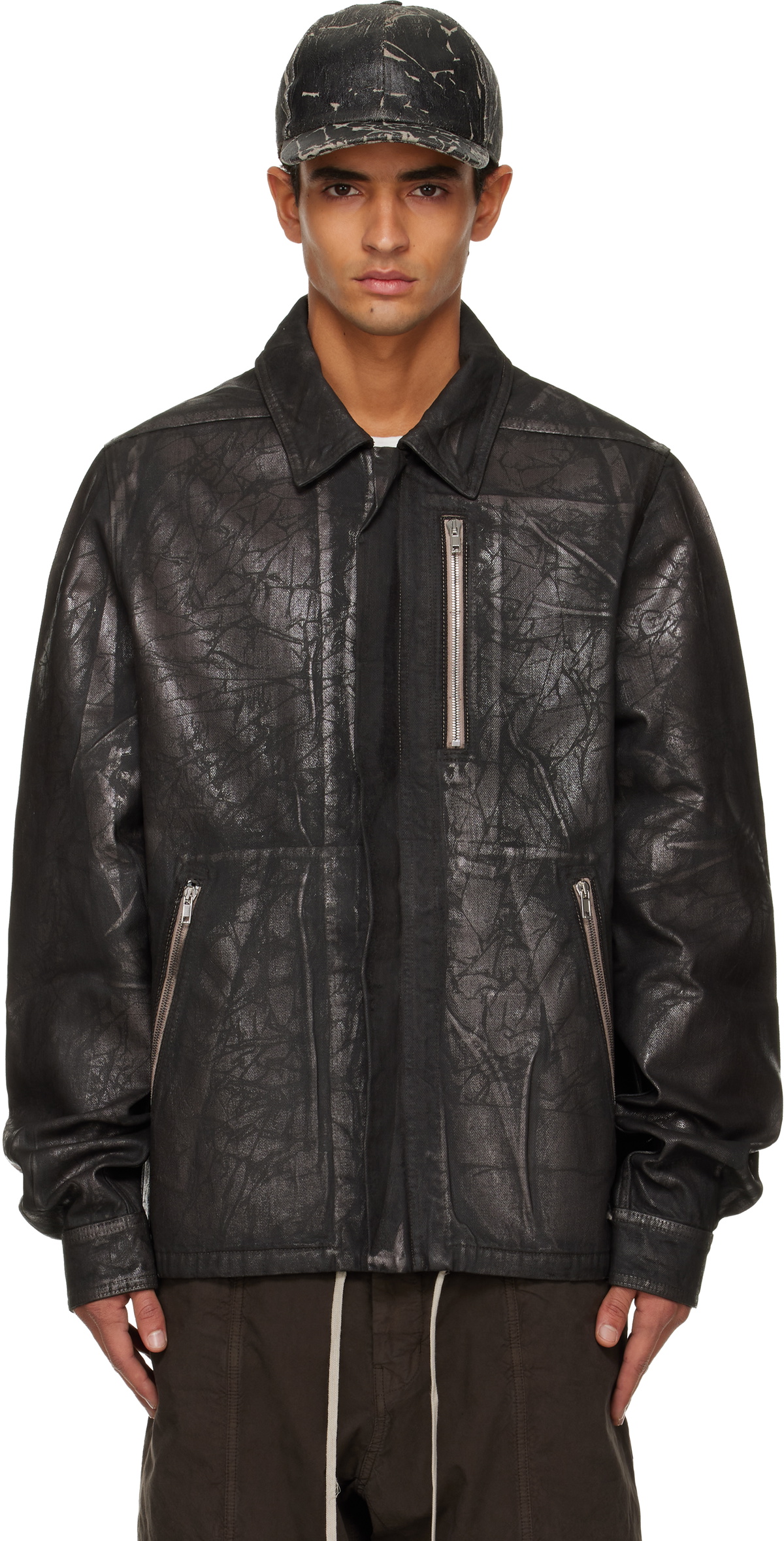 Rick Owens DRKSHDW Black Concealed Zipfront Denim Jacket