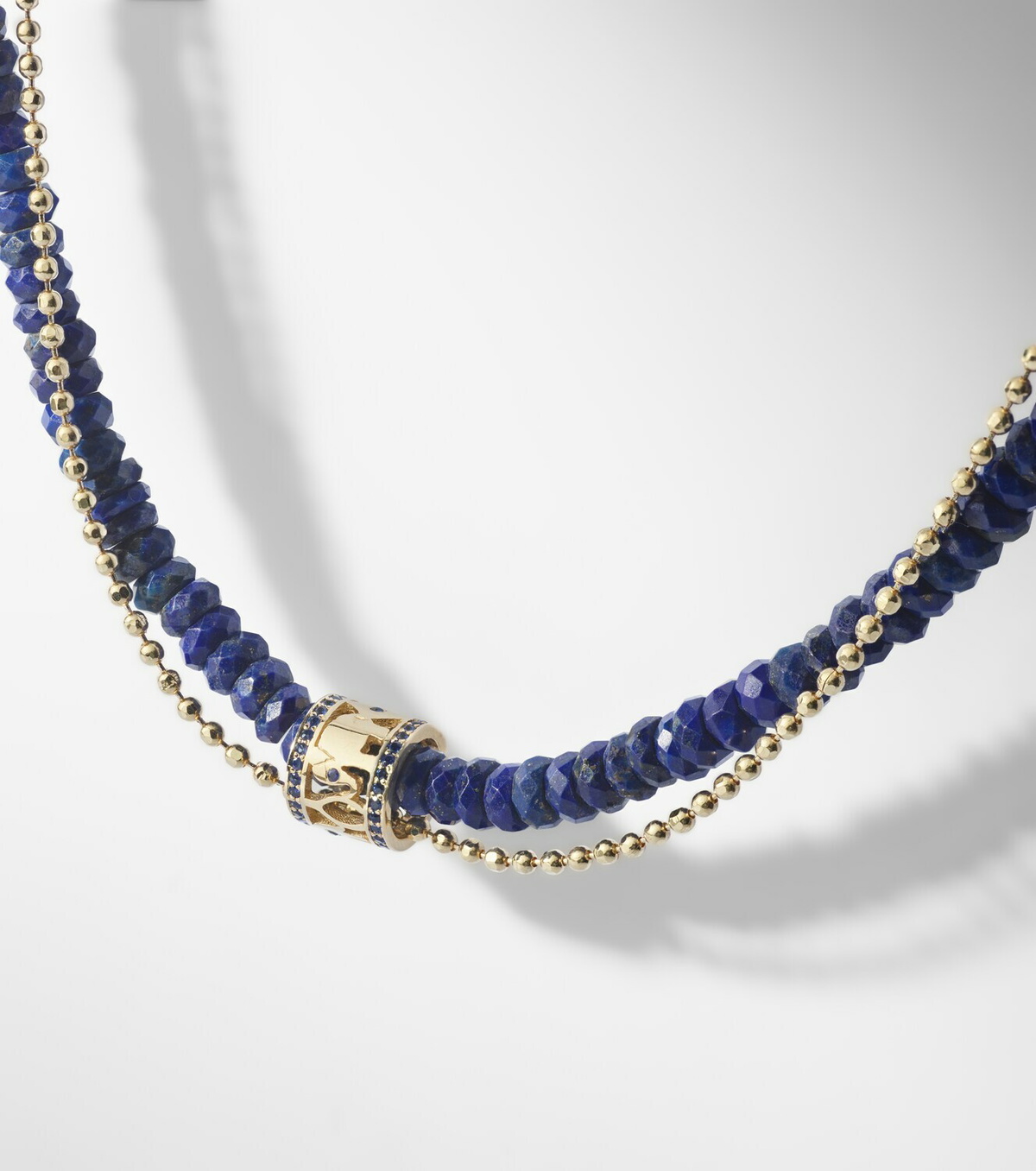 Sydney Evan 14kt gold necklace with lapis lazuli and diamonds