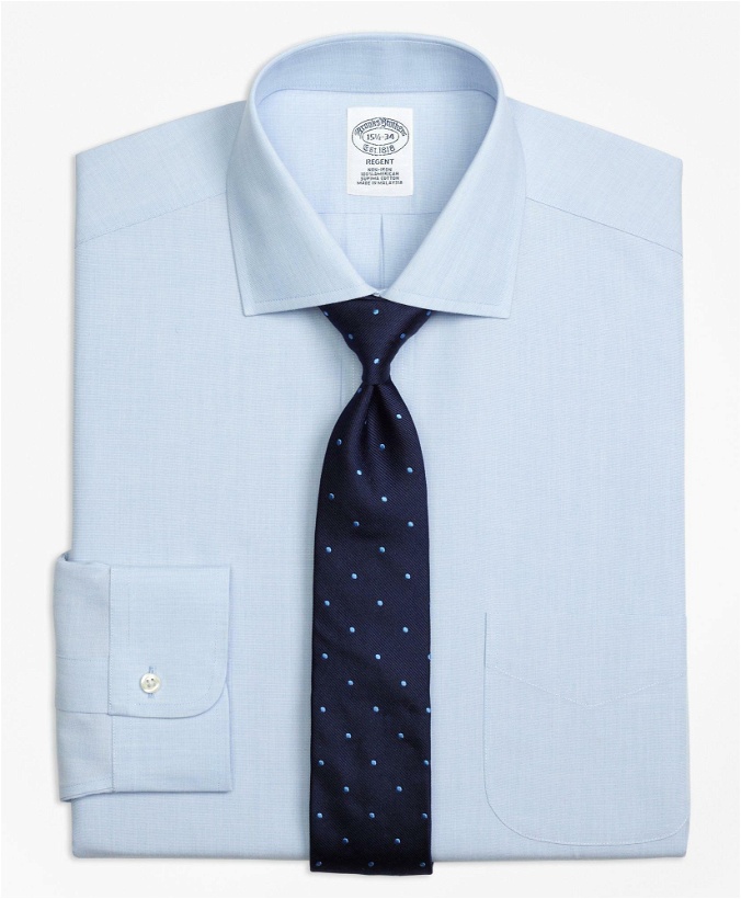 Photo: Brooks Brothers Men's Regent Regular-Fit Dress Shirt, Non-Iron Spread Collar | Light Blue