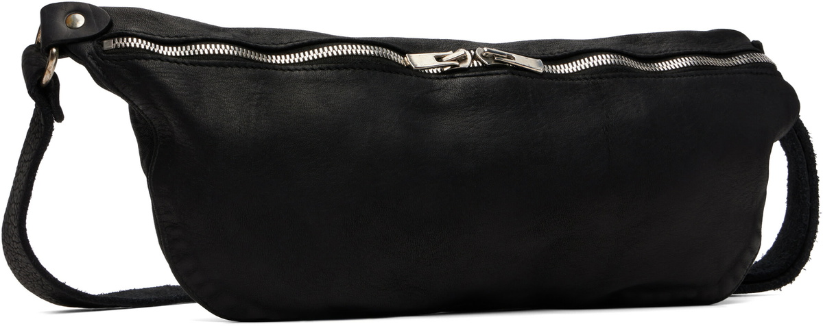 Guidi Black Leather Belt Bag