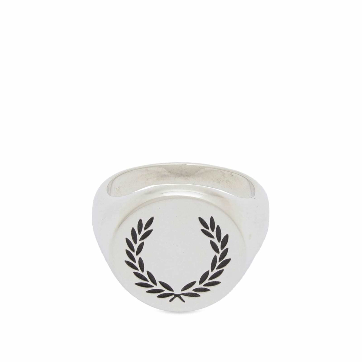 Fred Perry Men's Laurel Wreath Signet Ring in Silver Fred Perry