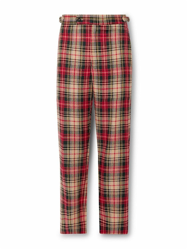 Photo: BODE - Truro Straight-Leg Checked Woven Trousers - Red