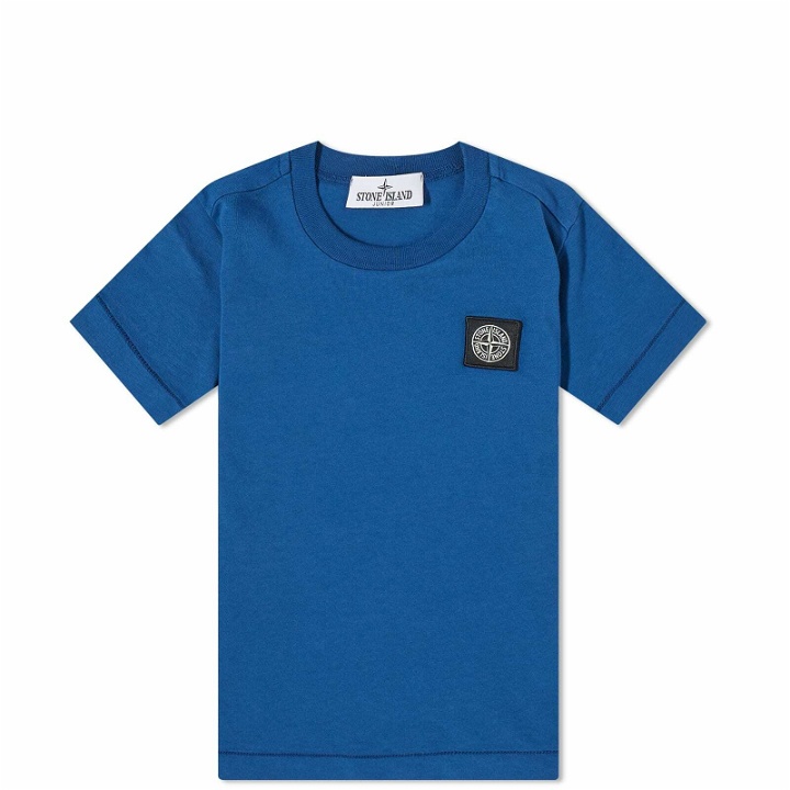 Photo: Stone Island Junior Men's Patch Logo T Shirt in Bright Blue