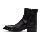 Acne Studios Black Square-Toe Zip Boots