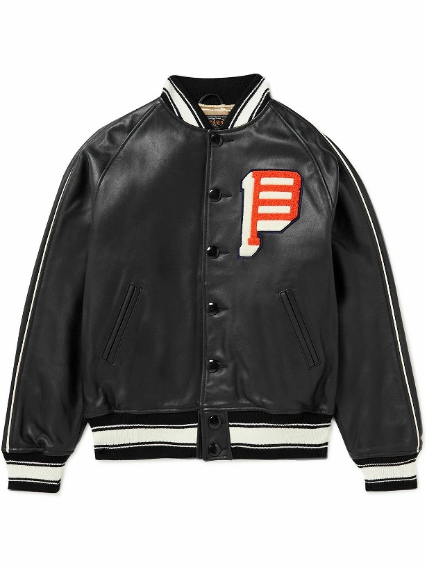 Photo: Beams Plus - Appliquéd Leather Blouson Jacket - Black