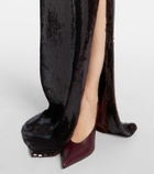 Rodarte Floral-appliqué sequined gown