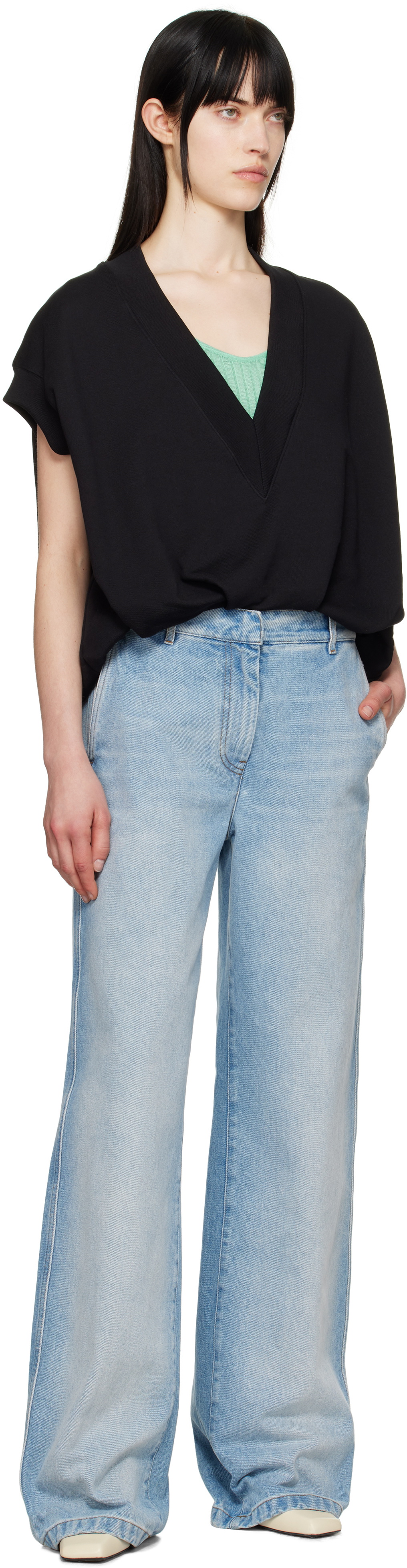 Dries Van Noten Black V-Neck Vest