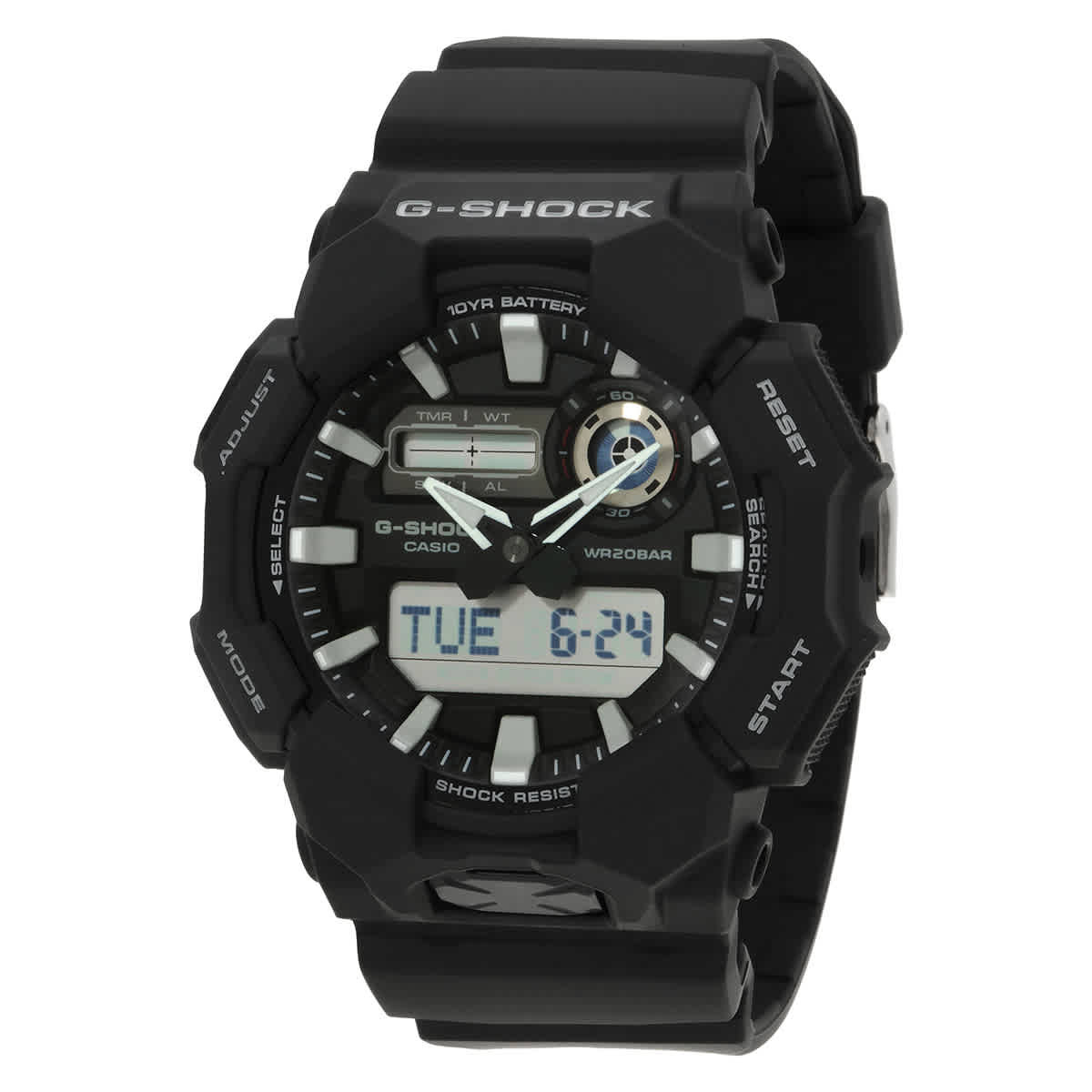 Casio GM-110 Alarm World Time Quartz Analog-Digital Black Dial