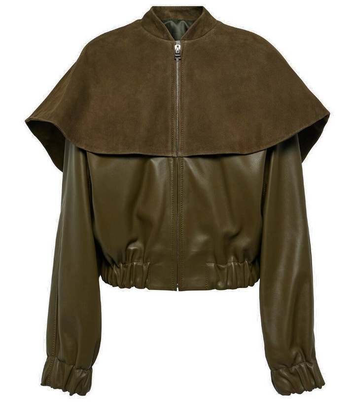 Photo: JW Anderson Suede-trimmed leather bomber jacket