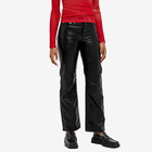 Our Legacy Women's Linear Moto Faux Leather Pants in Black