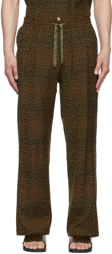 Photo: Needles Khaki Jacquard Leopard W.U.S.C. Trousers